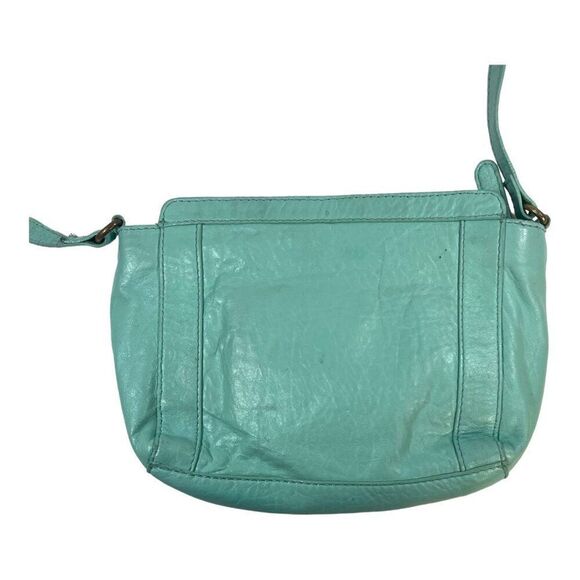 Leather Crossbody Bag Purse Clever Carriage Company Mint Green Genuine Leather - Picture 5 of 7